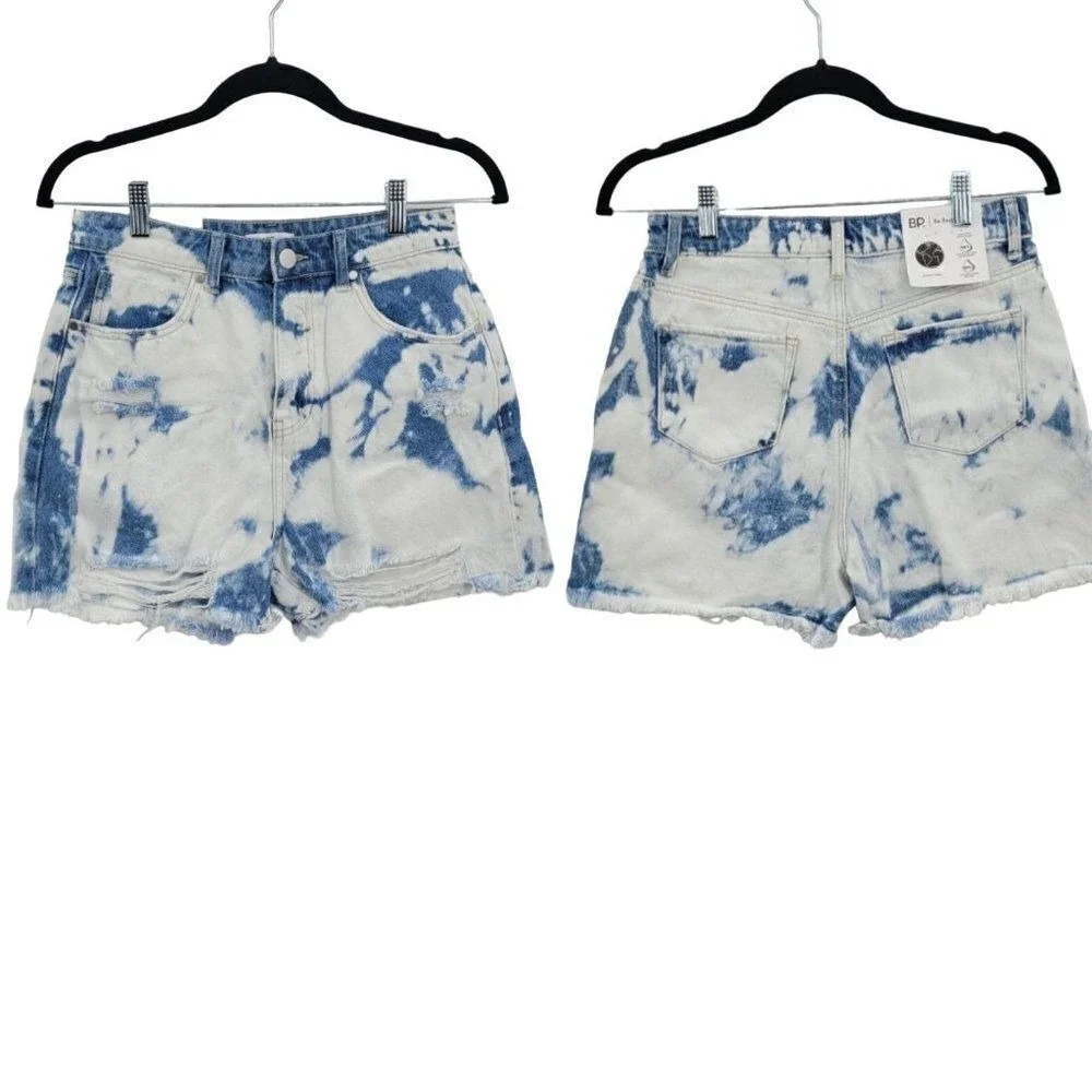 Nordstroms Retro 80s Bleached High-rise Mom Jean Shorts Sz 28 Frayed Indy Sleaze